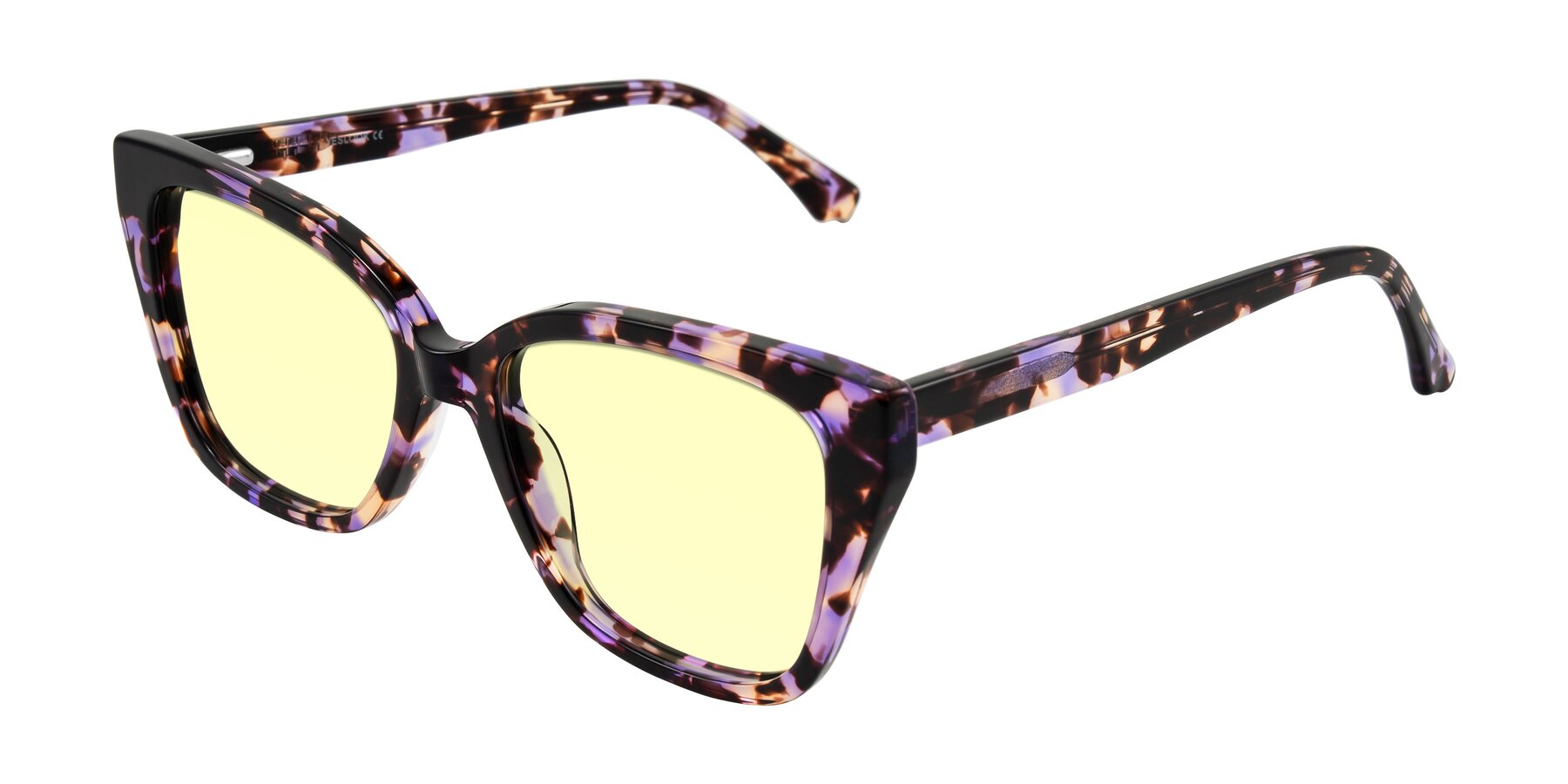 Angle of Kahlem in Purple Tortoise with Light Yellow Tinted Lenses