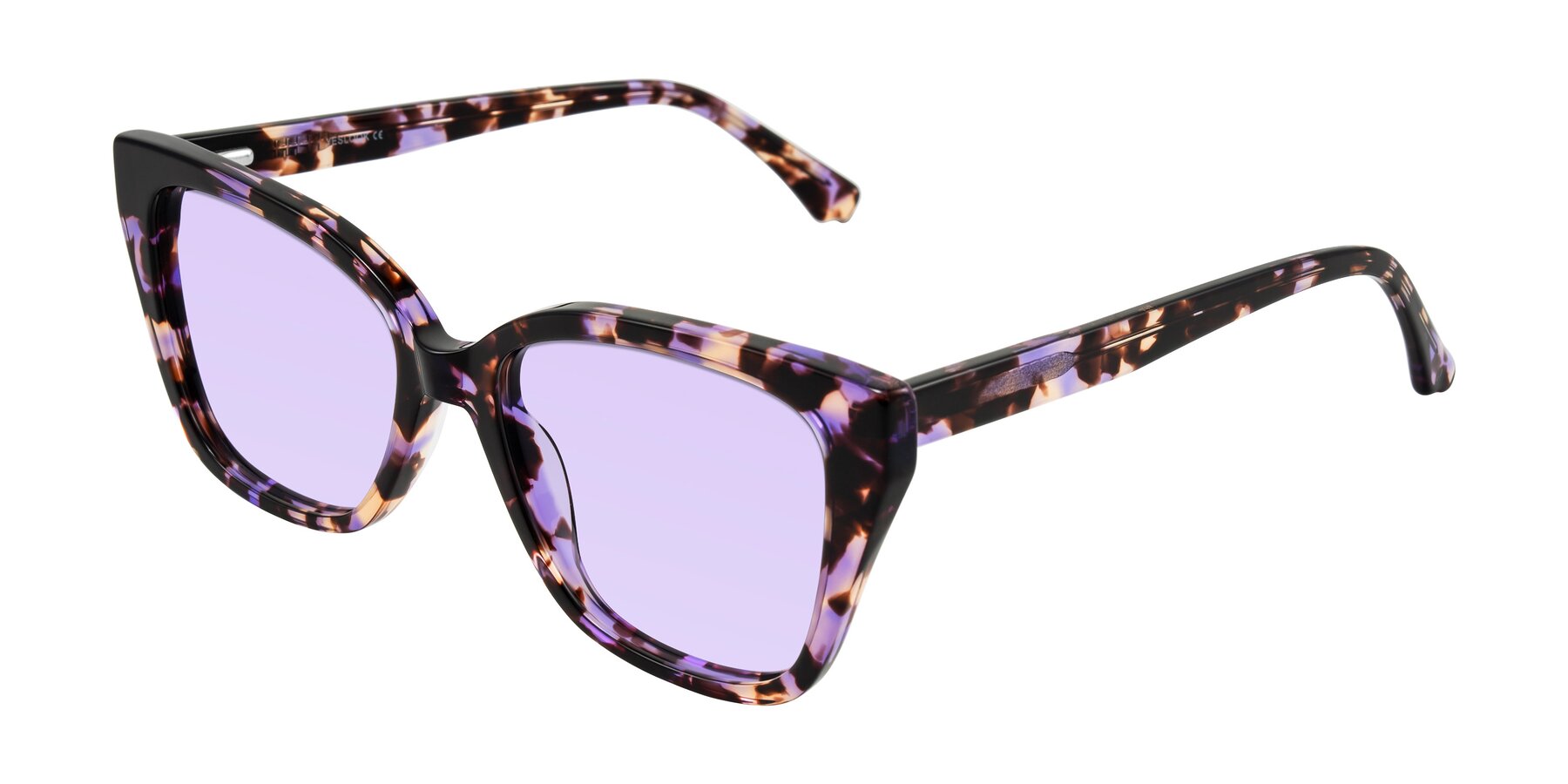Angle of Kahlem in Purple Tortoise with Light Purple Tinted Lenses
