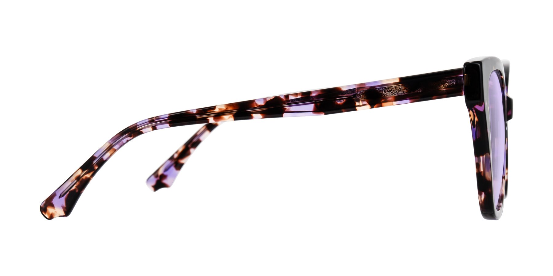 Side of Kahlem in Purple Tortoise with Light Purple Tinted Lenses