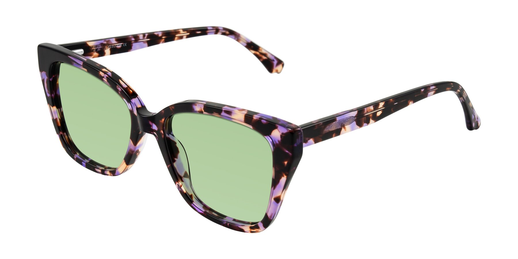 Angle of Kahlem in Purple Tortoise with Medium Green Tinted Lenses