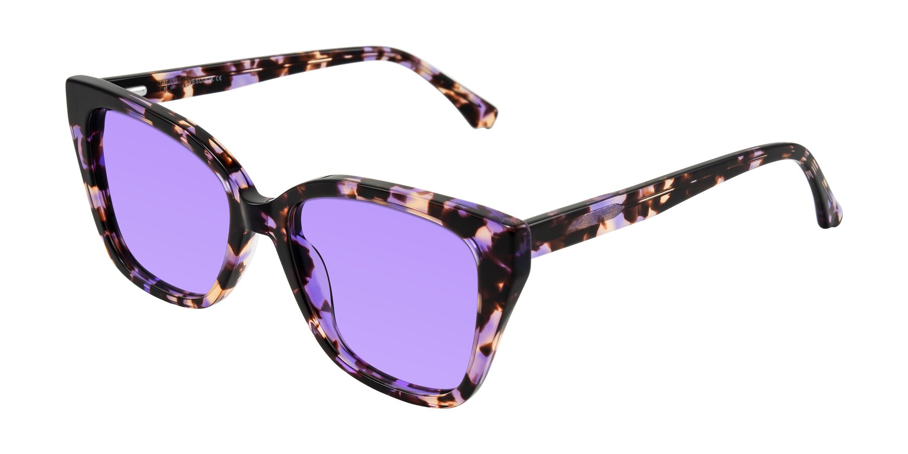 Angle of Kahlem in Purple Tortoise with Medium Purple Tinted Lenses