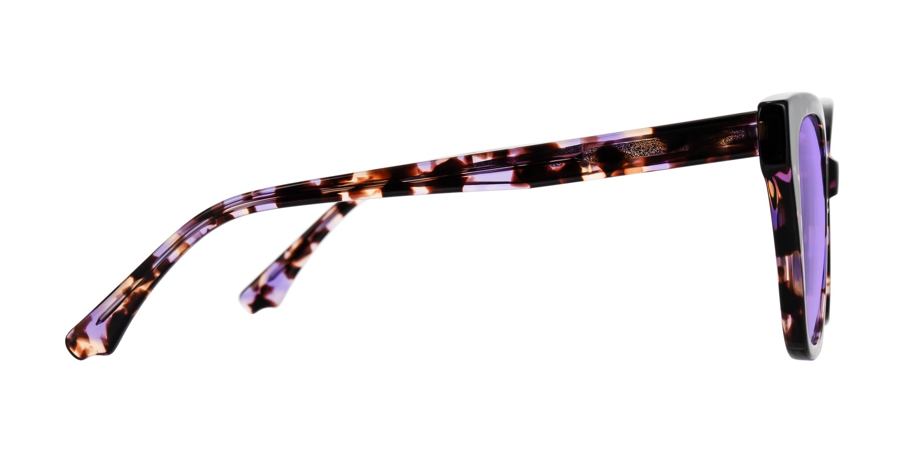 Side of Kahlem in Purple Tortoise with Medium Purple Tinted Lenses