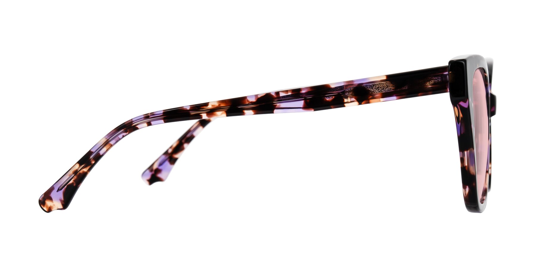 Side of Kahlem in Purple Tortoise with Light Garnet Tinted Lenses