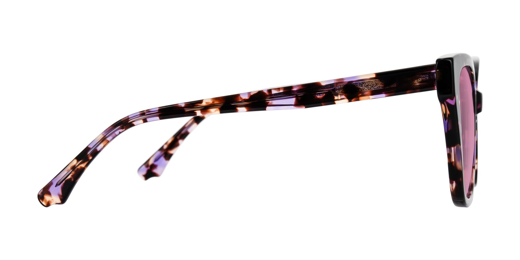 Side of Kahlem in Purple Tortoise with Medium Wine Tinted Lenses