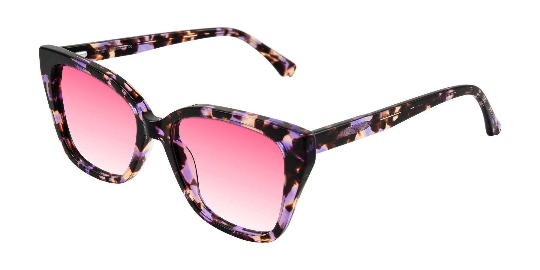 Angle of Kahlem in Purple Tortoise with Pink Gradient Lenses
