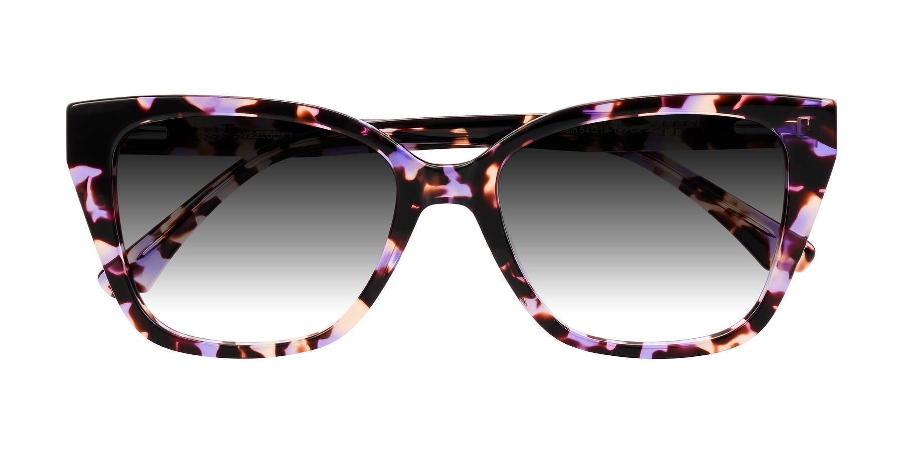 Folded Front of Kahlem in Purple Tortoise with Gray Gradient Lenses