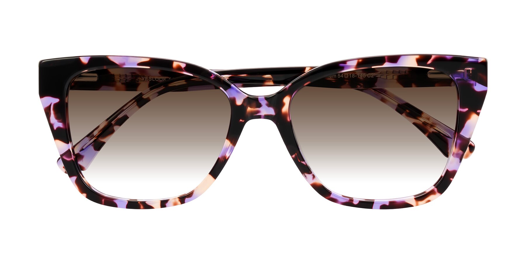 Folded Front of Kahlem in Purple Tortoise with Brown Gradient Lenses