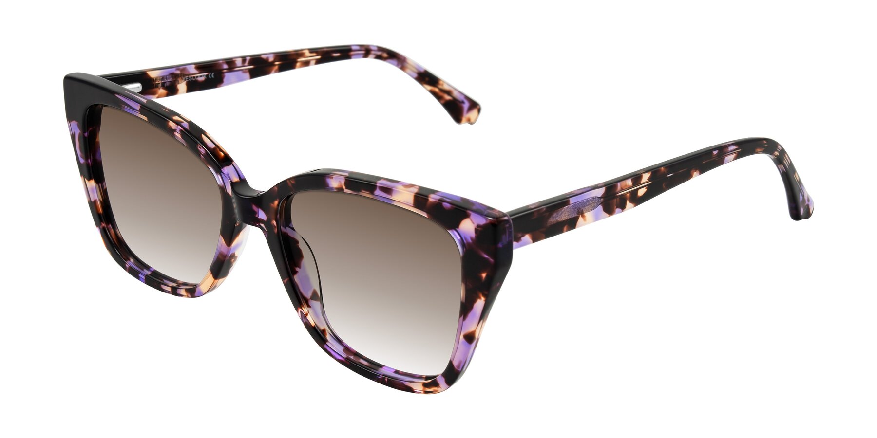 Angle of Kahlem in Purple Tortoise with Brown Gradient Lenses