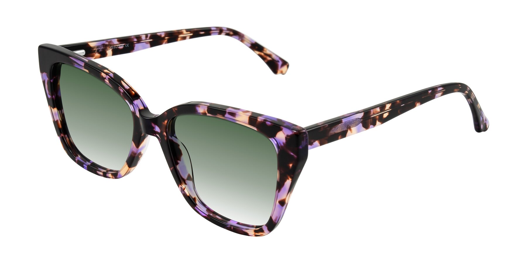 Angle of Kahlem in Purple Tortoise with Green Gradient Lenses