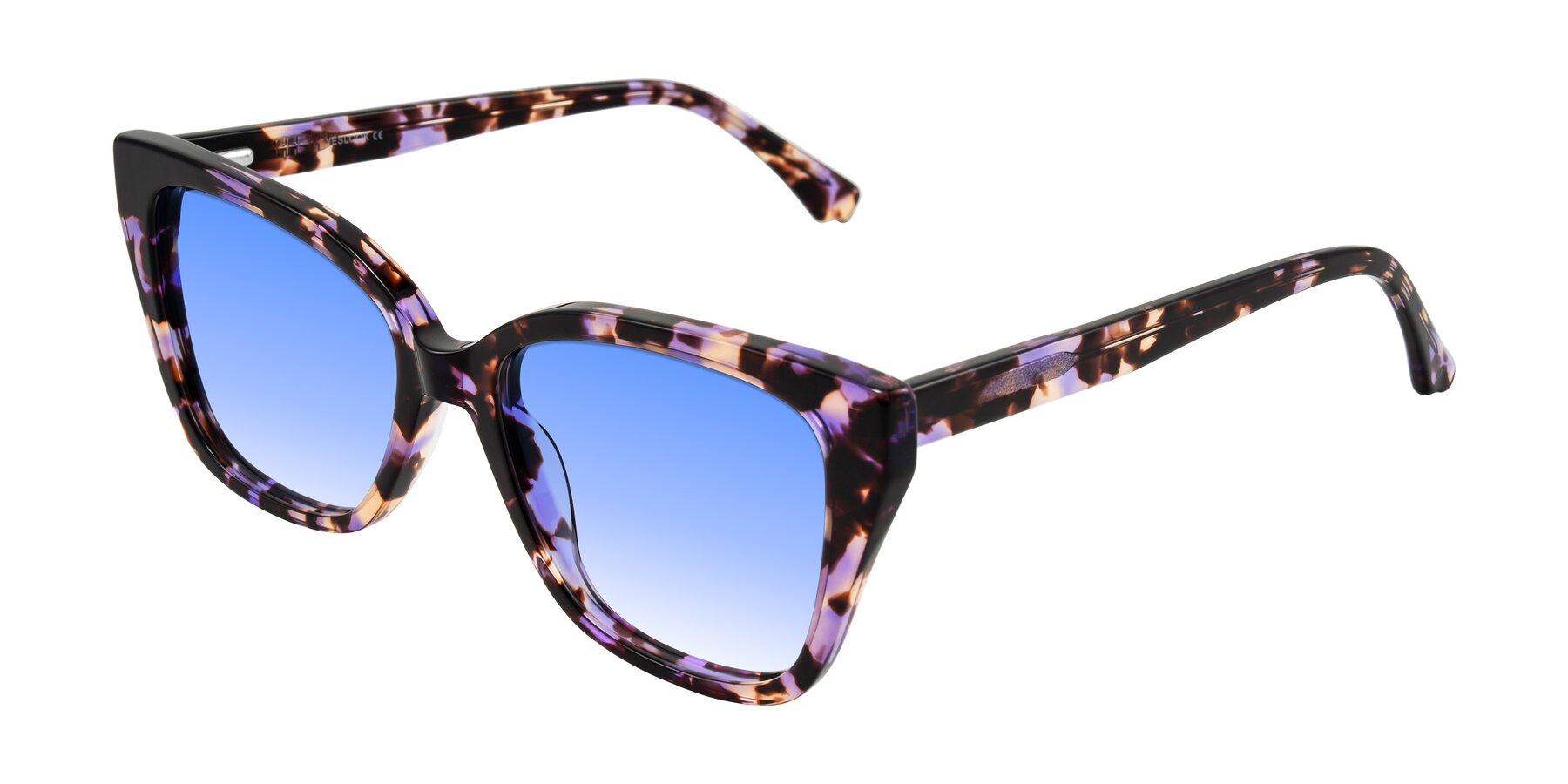 Angle of Kahlem in Purple Tortoise with Blue Gradient Lenses