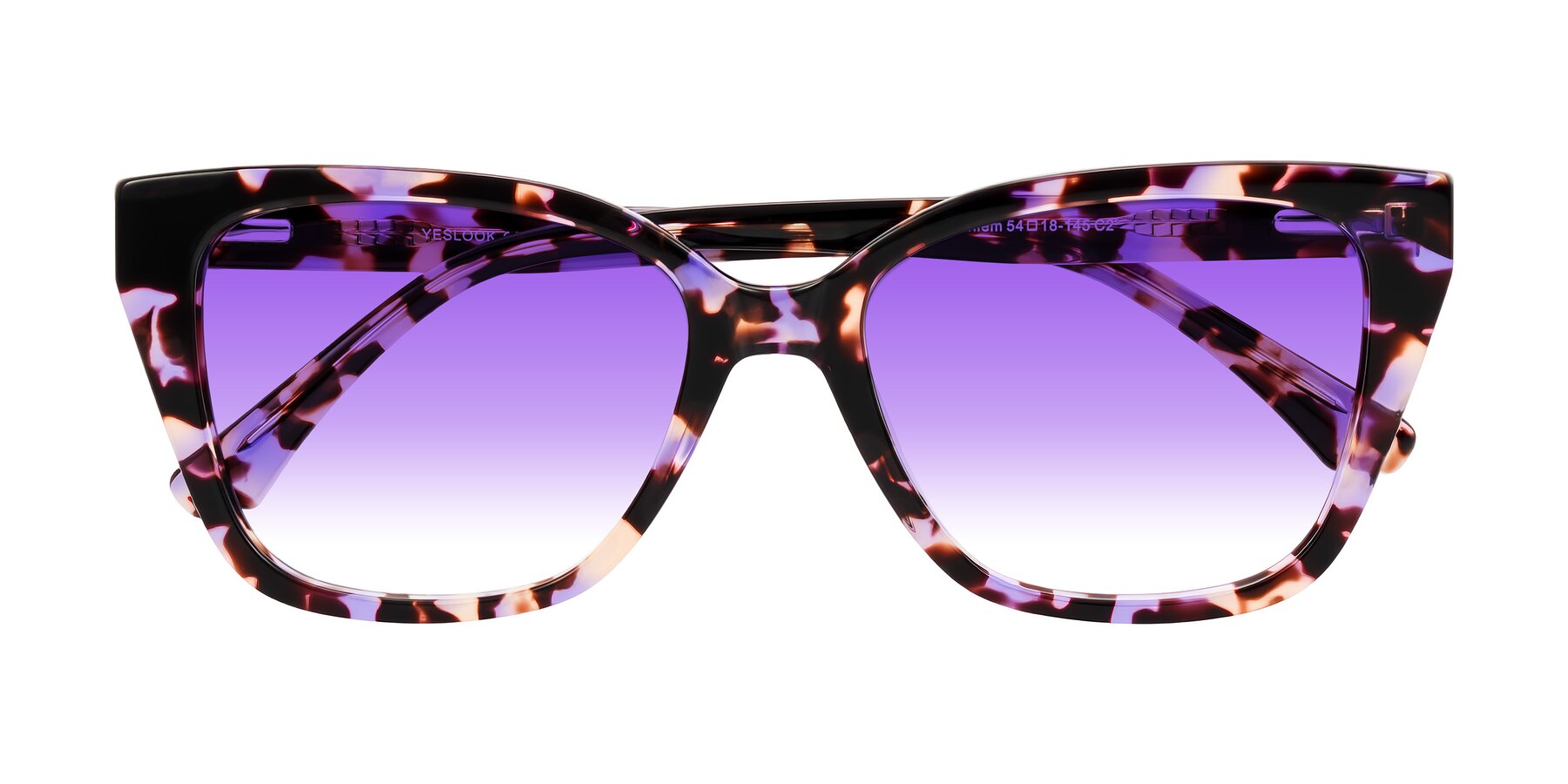 Folded Front of Kahlem in Purple Tortoise with Purple Gradient Lenses