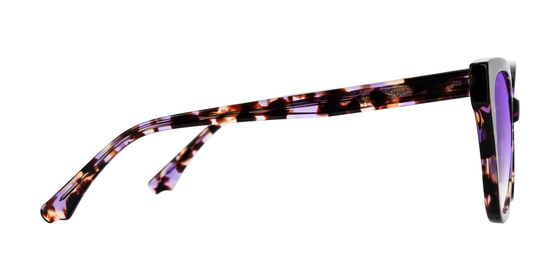 Side of Kahlem in Purple Tortoise with Purple Gradient Lenses