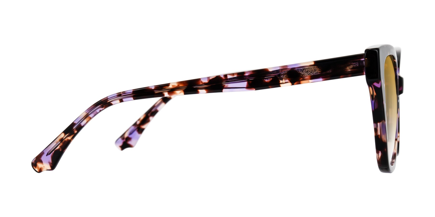 Side of Kahlem in Purple Tortoise with Champagne Gradient Lenses