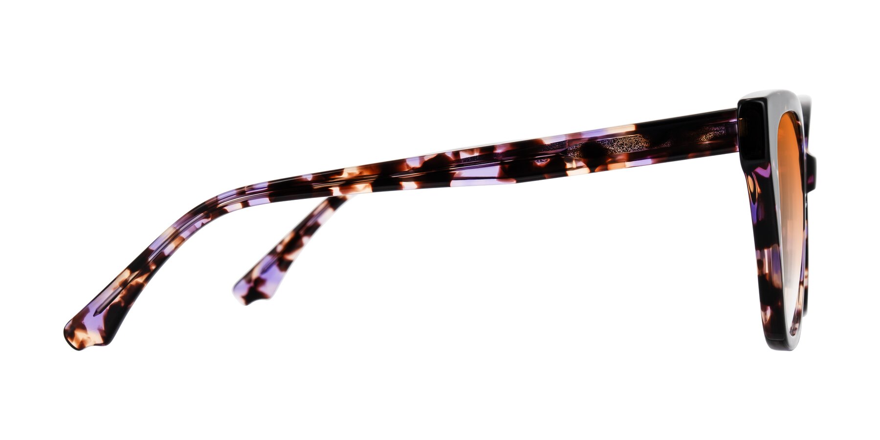 Side of Kahlem in Purple Tortoise with Orange Gradient Lenses