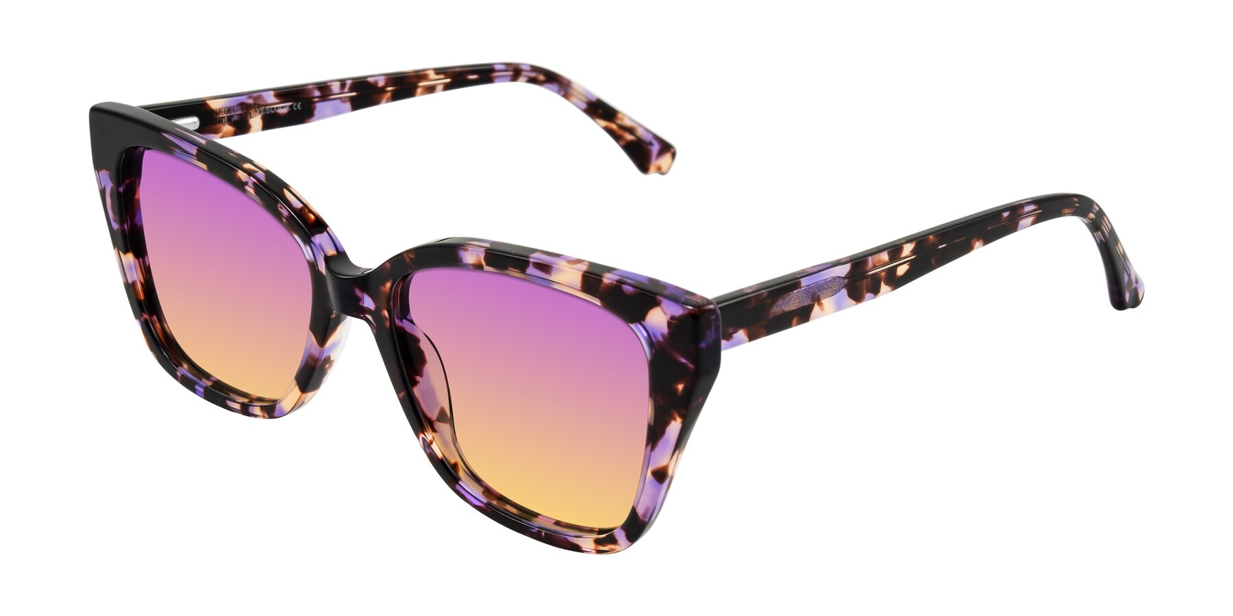 Angle of Kahlem in Purple Tortoise with Purple / Yellow Gradient Lenses