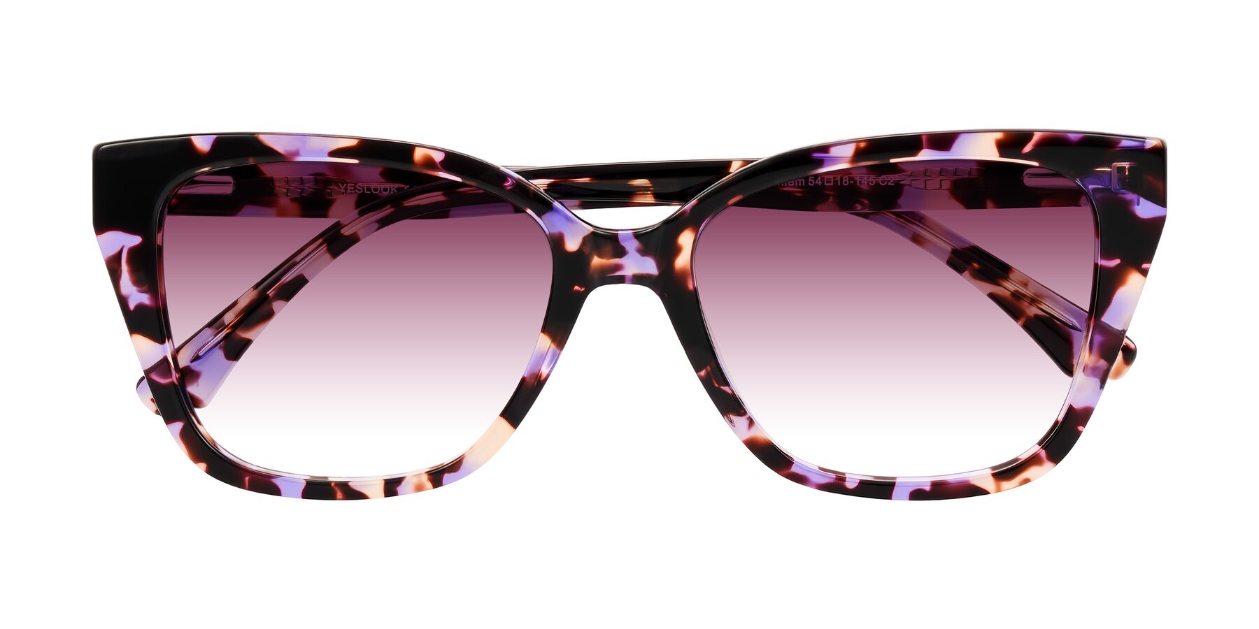 Folded Front of Kahlem in Purple Tortoise with Wine Gradient Lenses