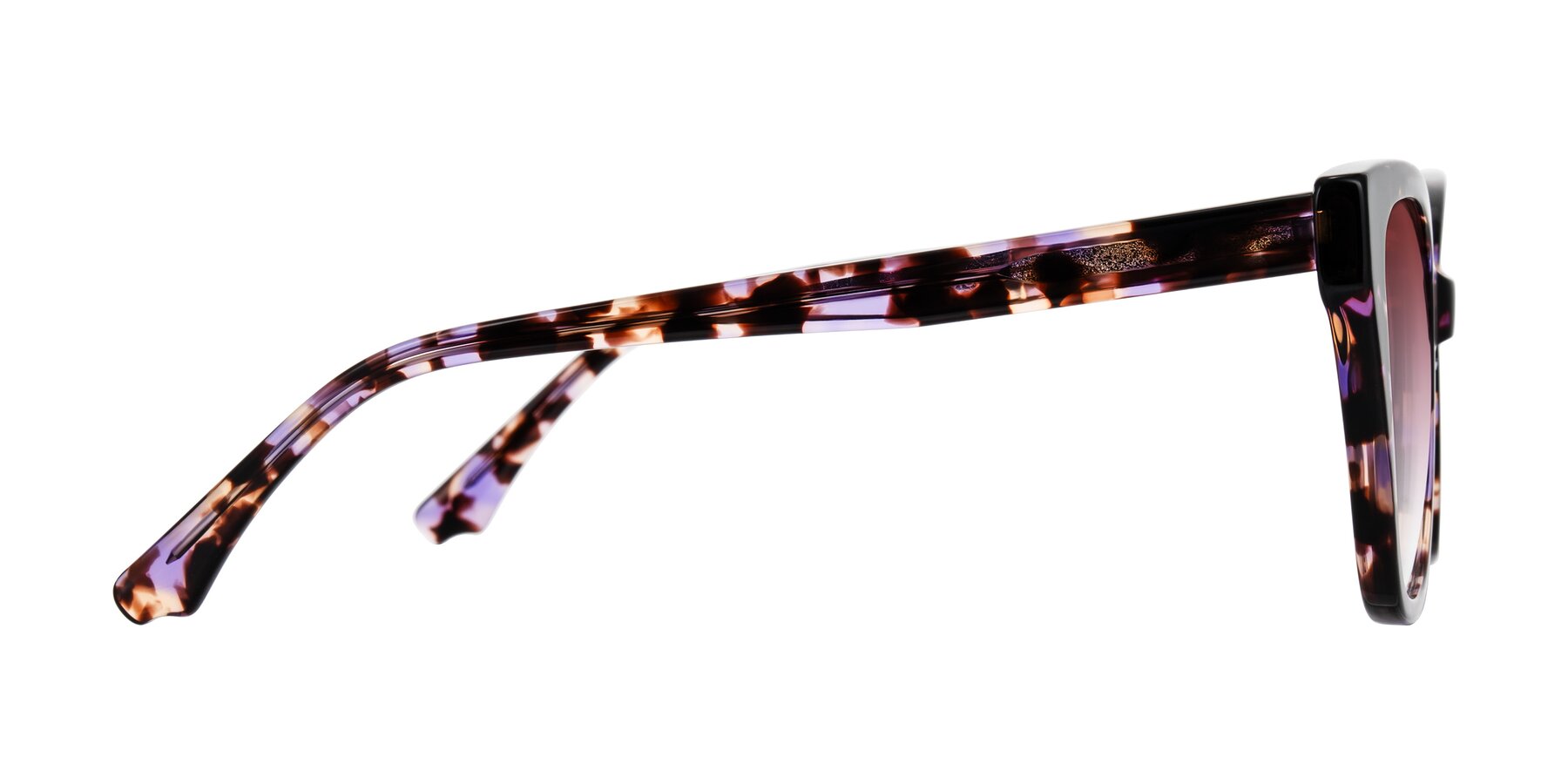 Side of Kahlem in Purple Tortoise with Garnet Gradient Lenses