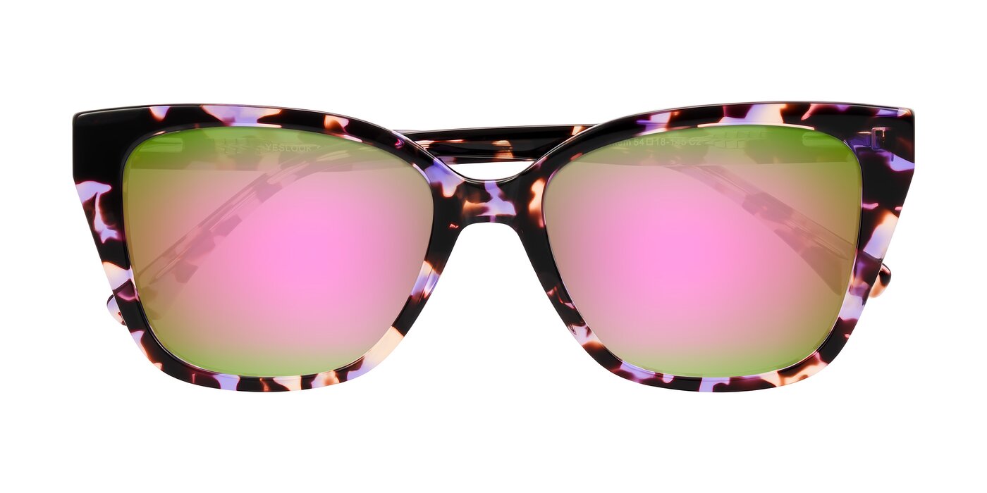 Kahlem - Purple Tortoise Flash Mirrored Sunglasses