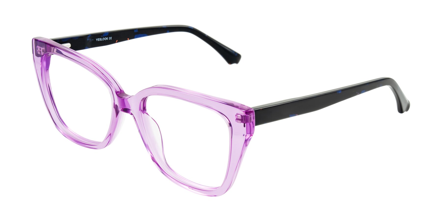Angle of Kahlem in Violet with Clear Eyeglass Lenses