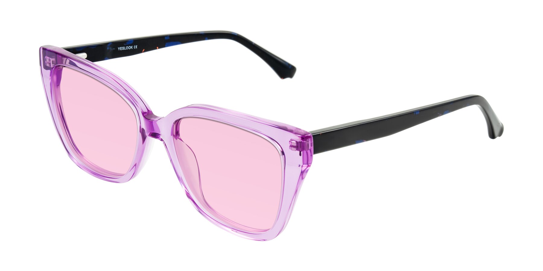 Angle of Kahlem in Violet with Light Pink Tinted Lenses