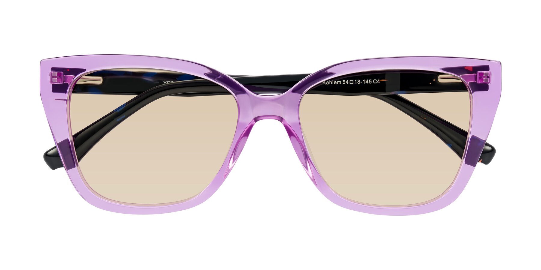 Folded Front of Kahlem in Violet with Light Brown Tinted Lenses
