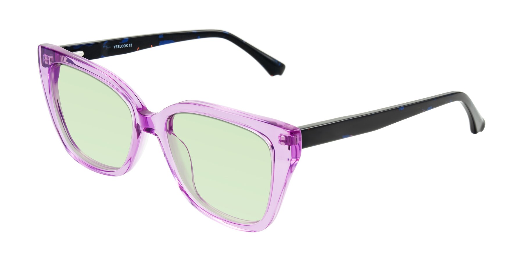 Angle of Kahlem in Violet with Light Green Tinted Lenses