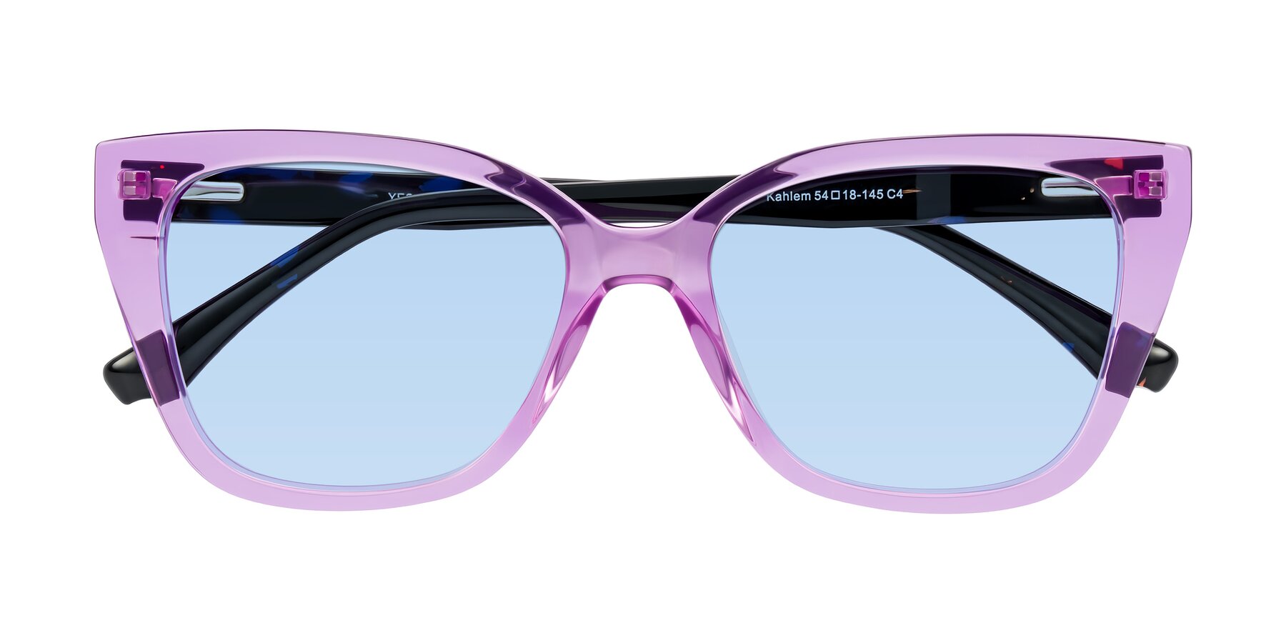 Folded Front of Kahlem in Violet with Light Blue Tinted Lenses