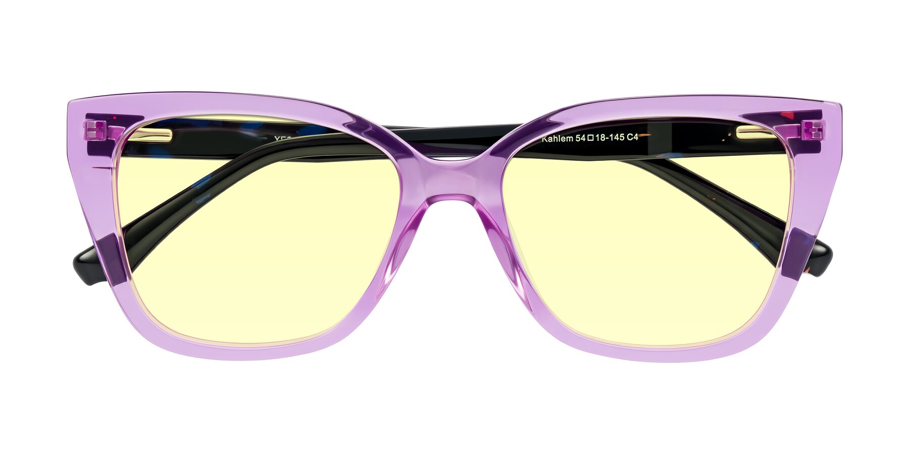 Folded Front of Kahlem in Violet with Light Yellow Tinted Lenses