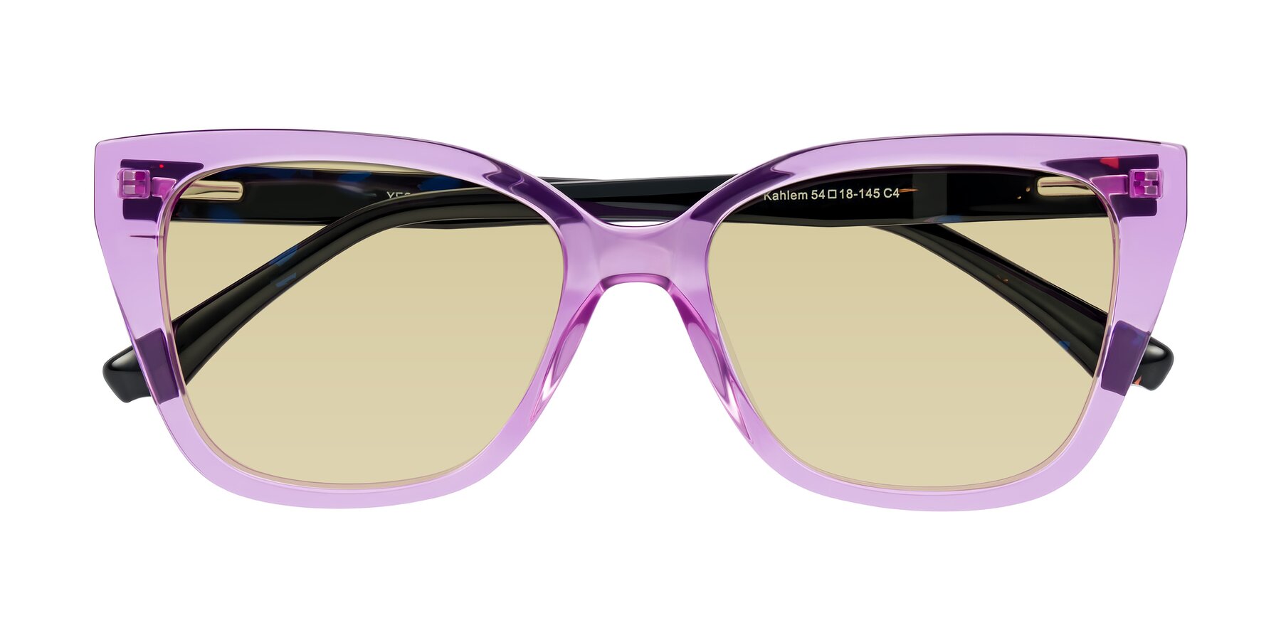 Folded Front of Kahlem in Violet with Light Champagne Tinted Lenses