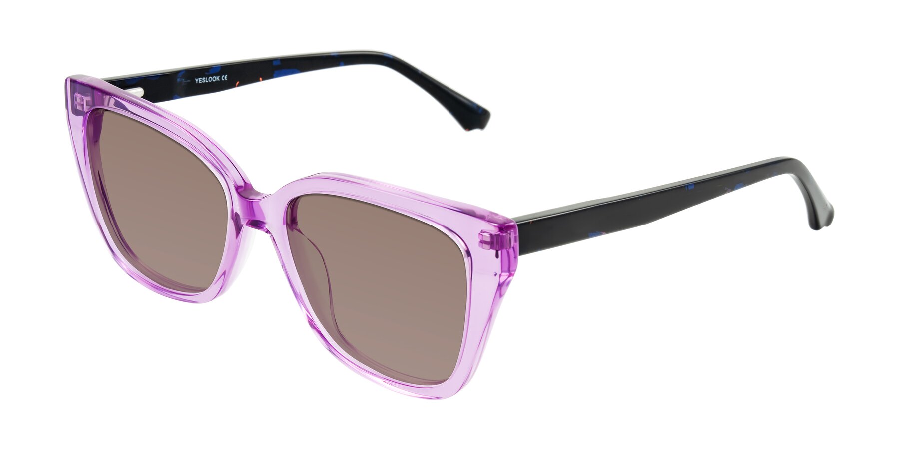 Angle of Kahlem in Violet with Medium Brown Tinted Lenses