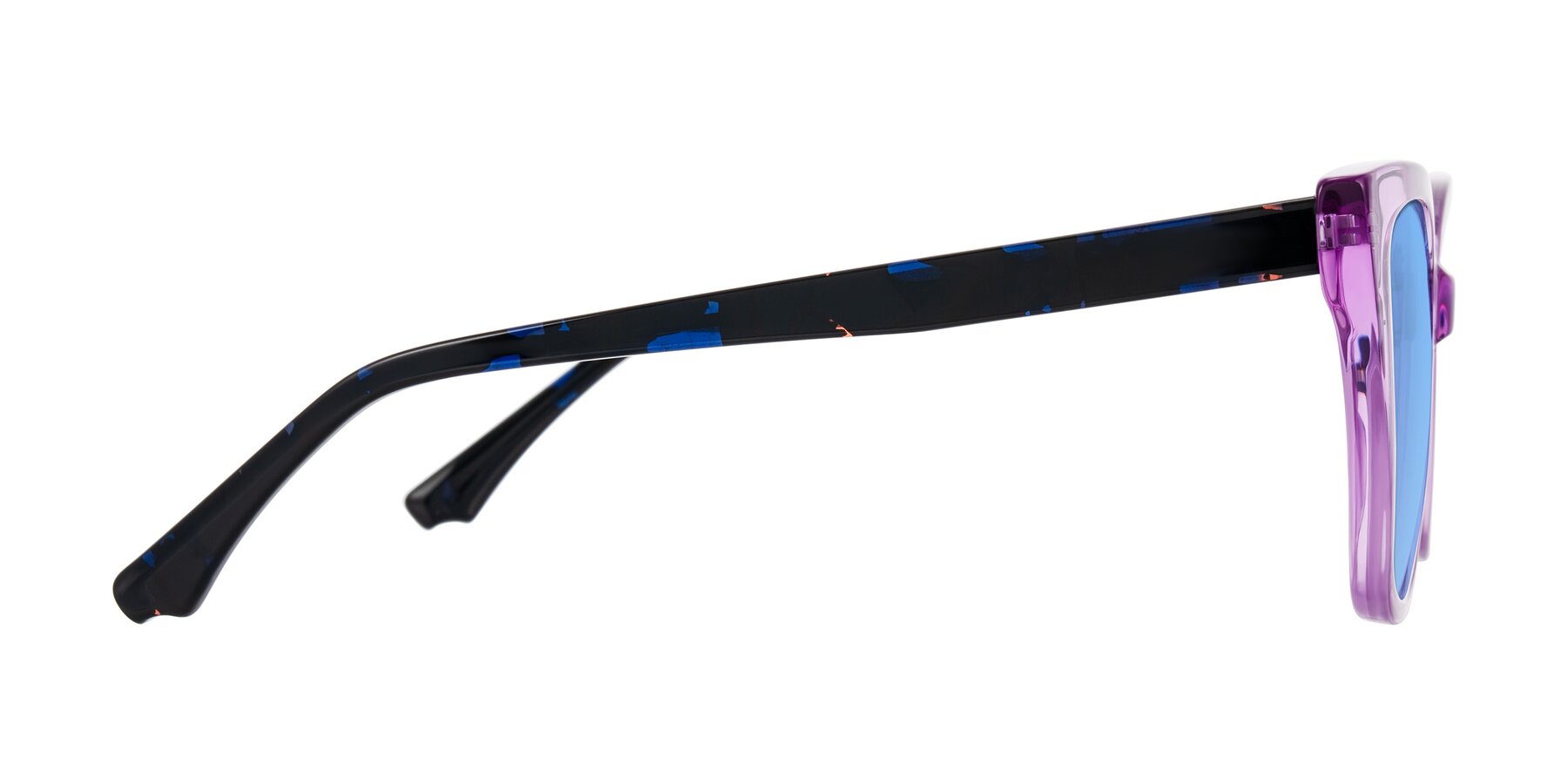 Side of Kahlem in Violet with Medium Blue Tinted Lenses
