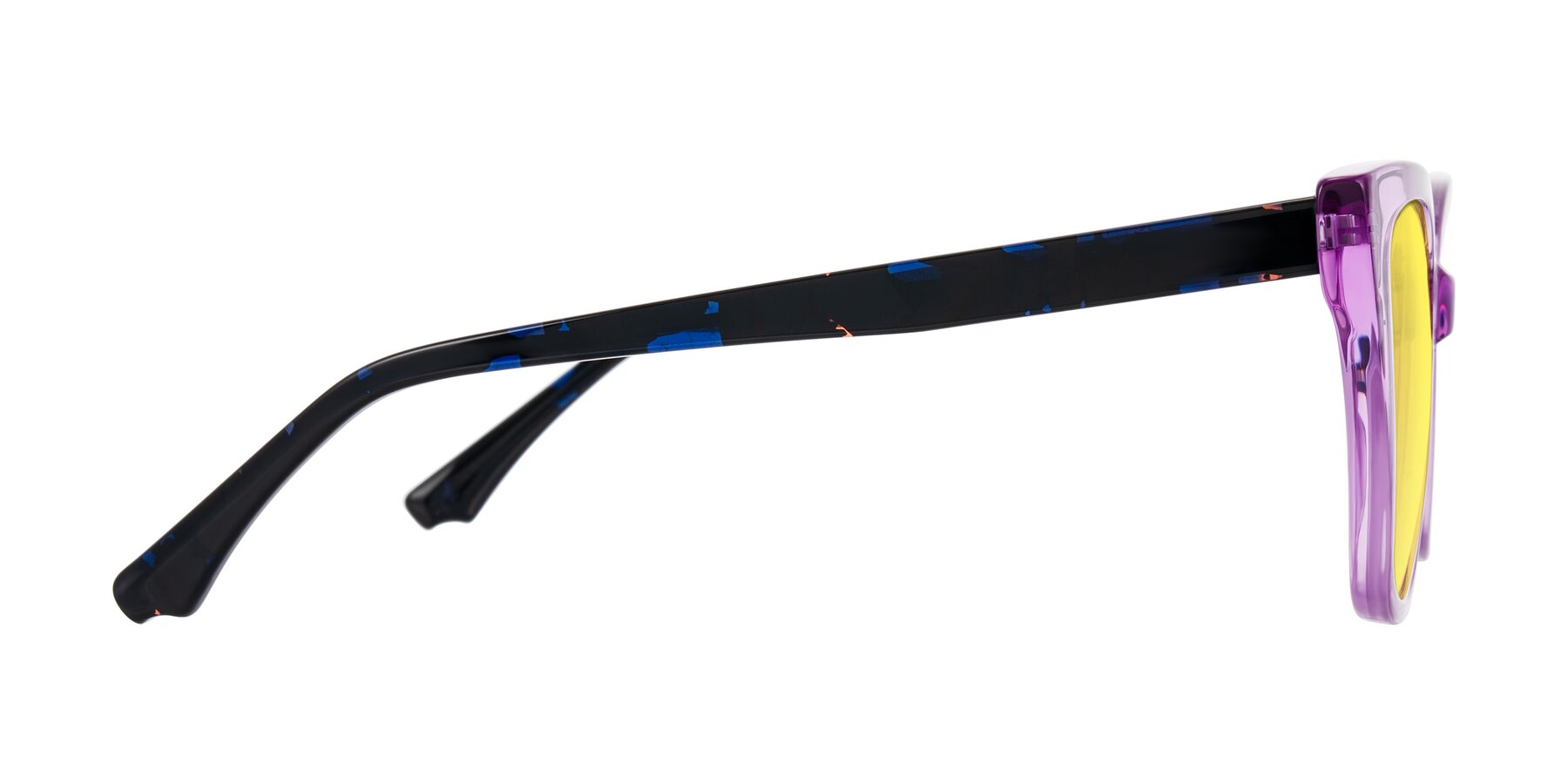 Side of Kahlem in Violet with Medium Yellow Tinted Lenses