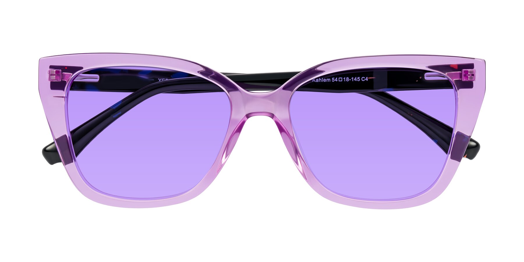 Folded Front of Kahlem in Violet with Medium Purple Tinted Lenses