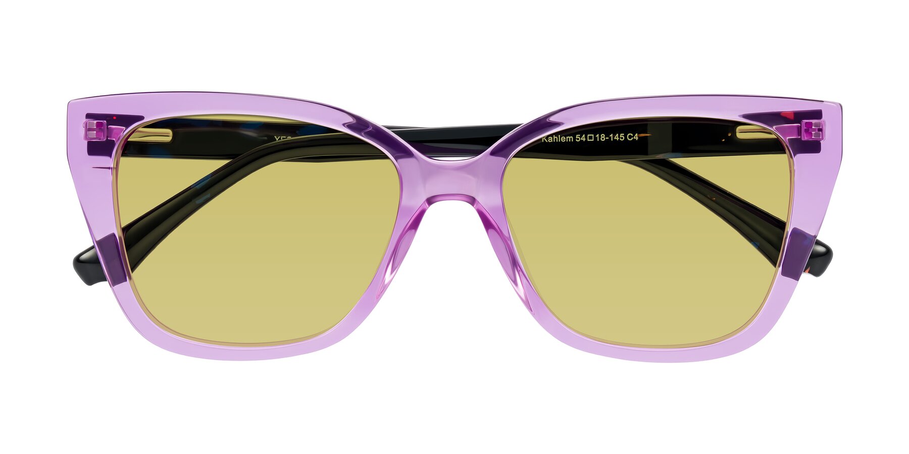 Folded Front of Kahlem in Violet with Medium Champagne Tinted Lenses