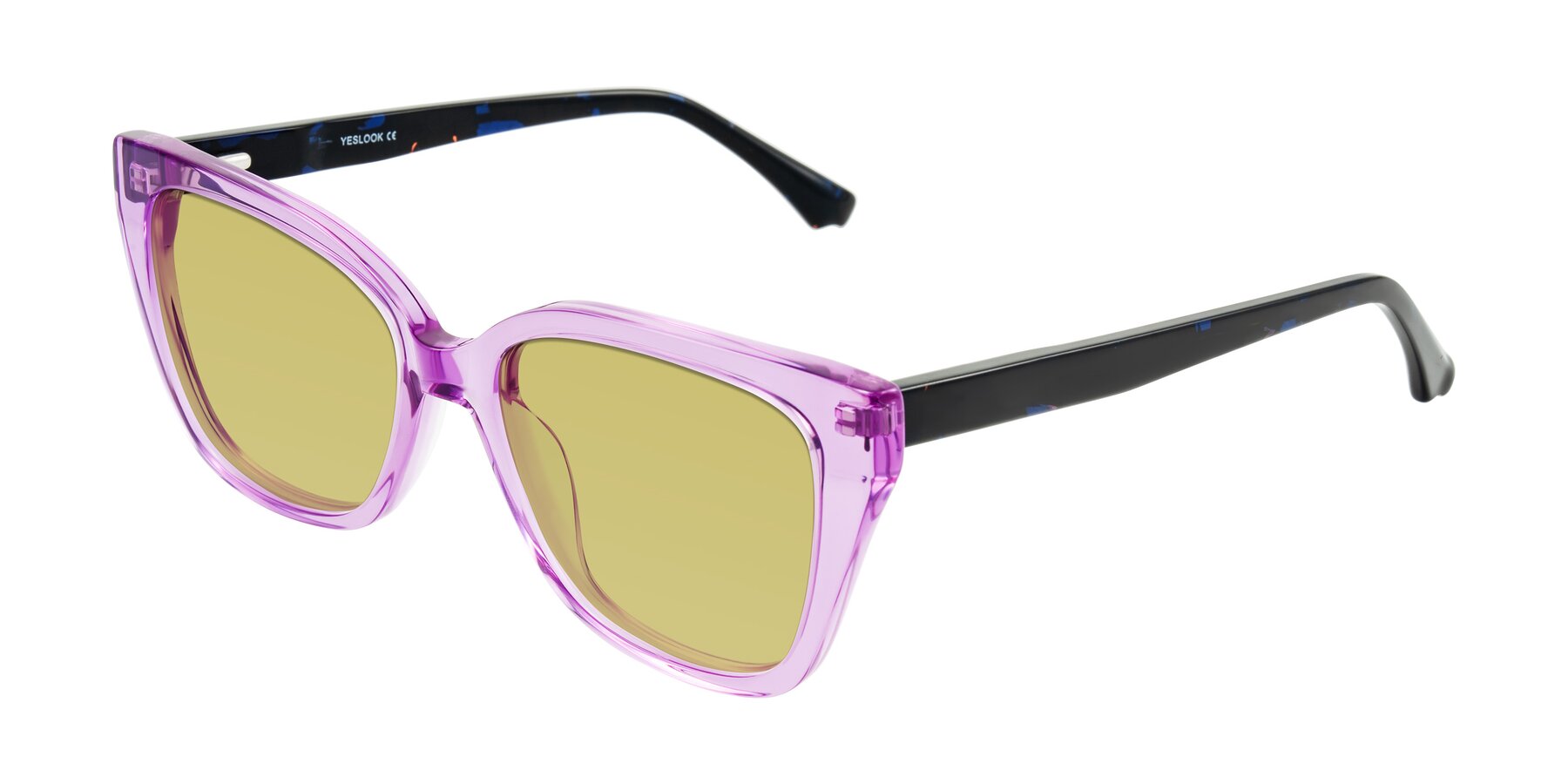 Angle of Kahlem in Violet with Medium Champagne Tinted Lenses