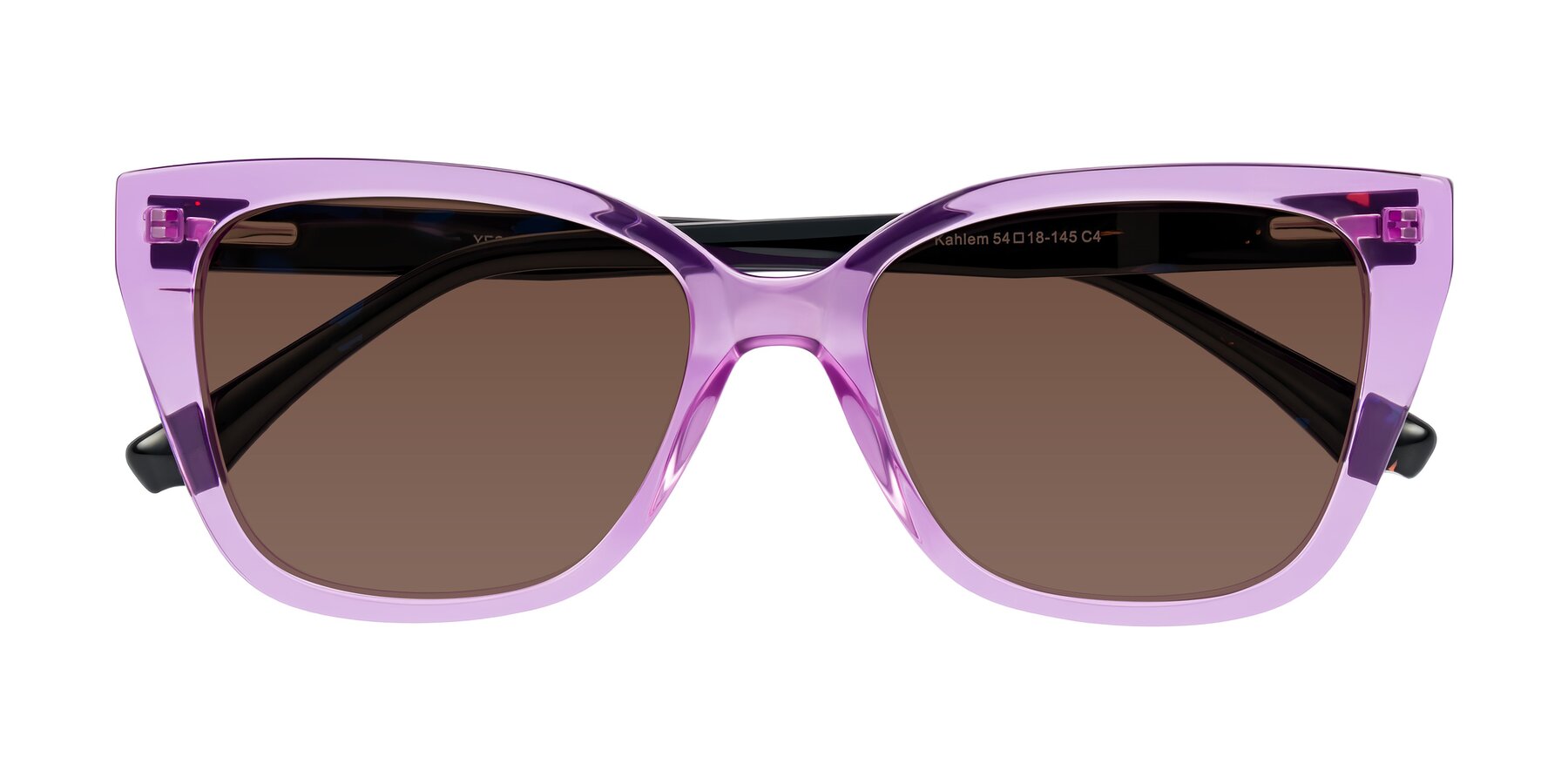 Folded Front of Kahlem in Violet with Brown Tinted Lenses