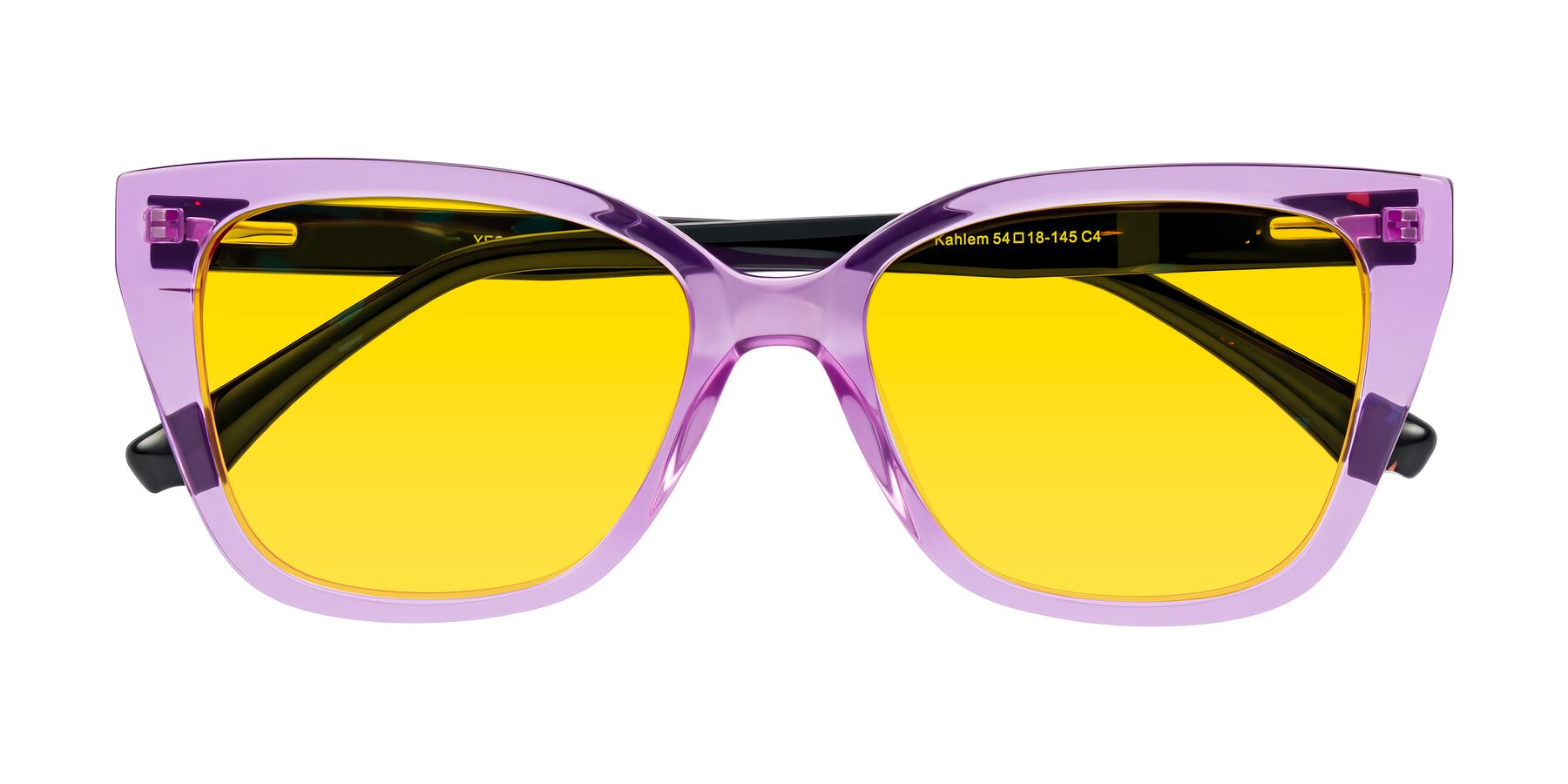 Folded Front of Kahlem in Violet with Yellow Tinted Lenses