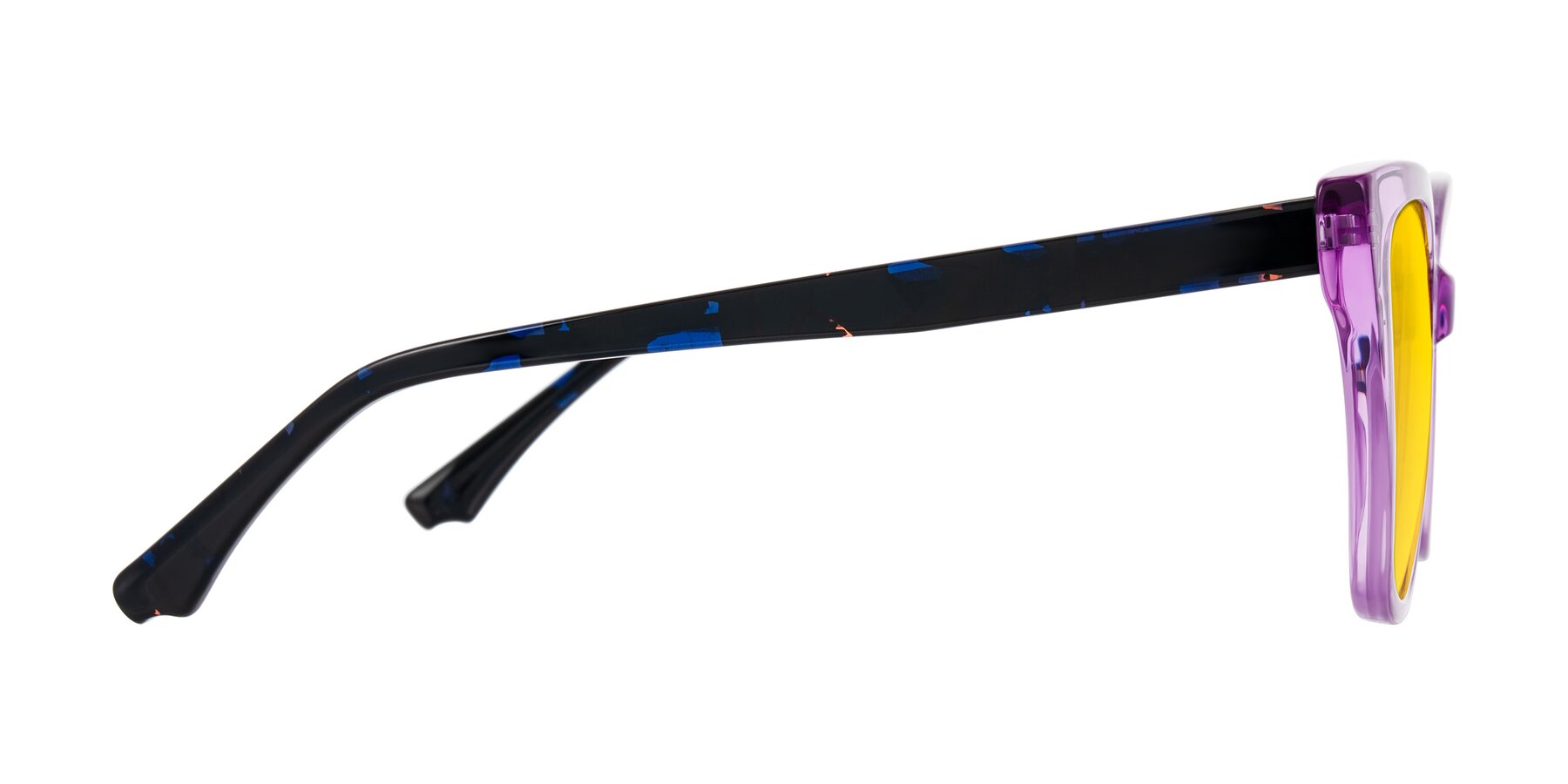 Side of Kahlem in Violet with Yellow Tinted Lenses