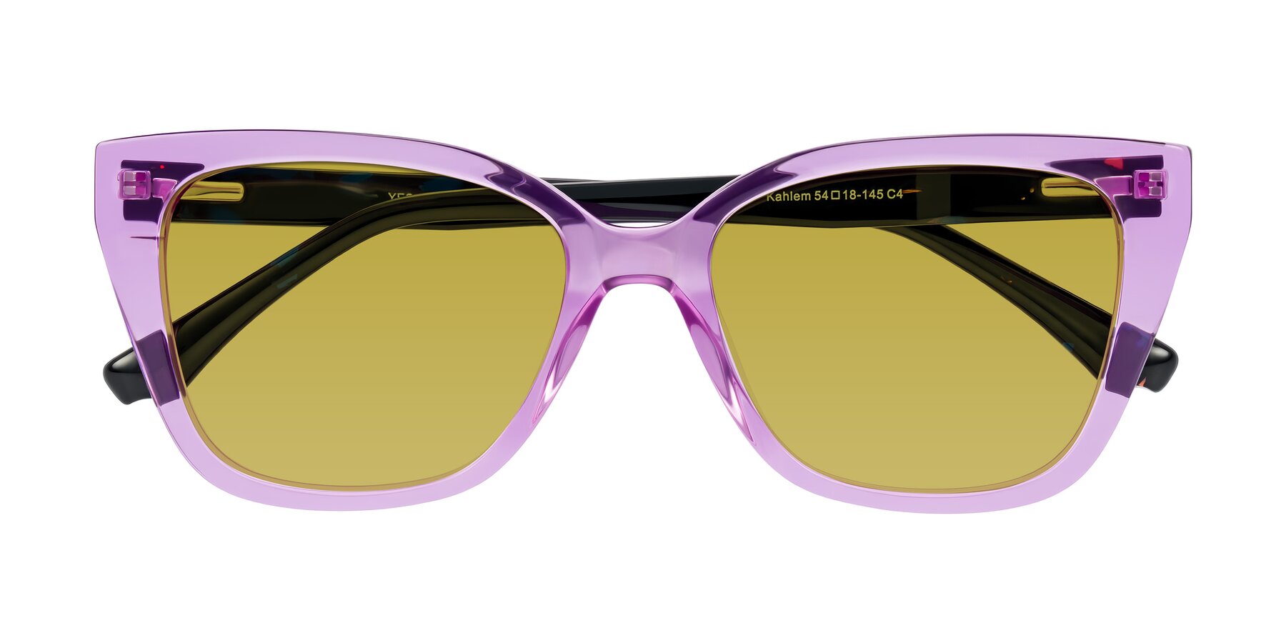 Folded Front of Kahlem in Violet with Champagne Tinted Lenses