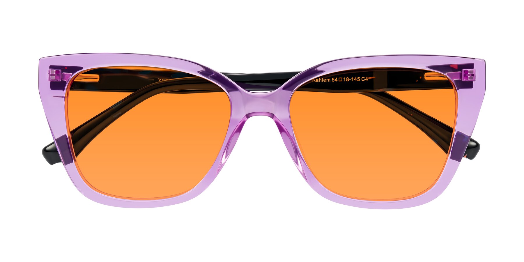 Folded Front of Kahlem in Violet with Orange Tinted Lenses