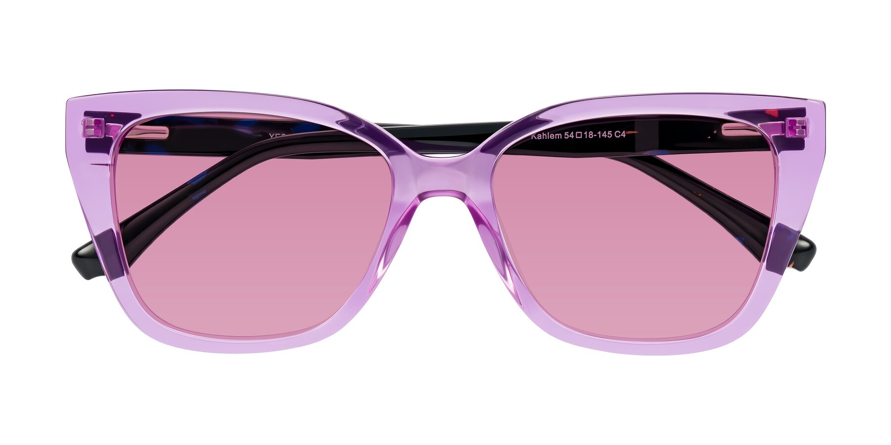 Folded Front of Kahlem in Violet with Medium Wine Tinted Lenses