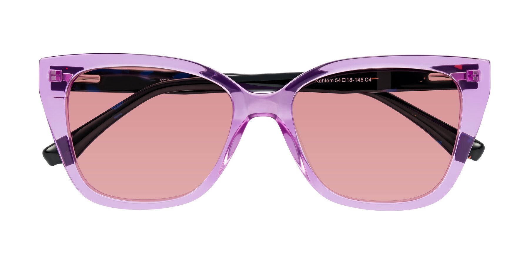 Folded Front of Kahlem in Violet with Medium Garnet Tinted Lenses