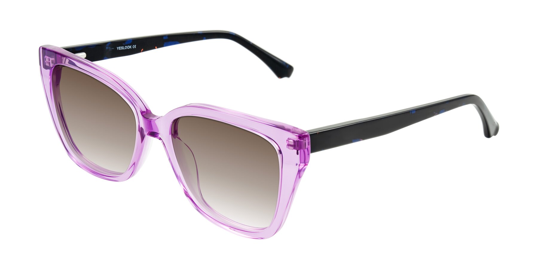 Angle of Kahlem in Violet with Brown Gradient Lenses