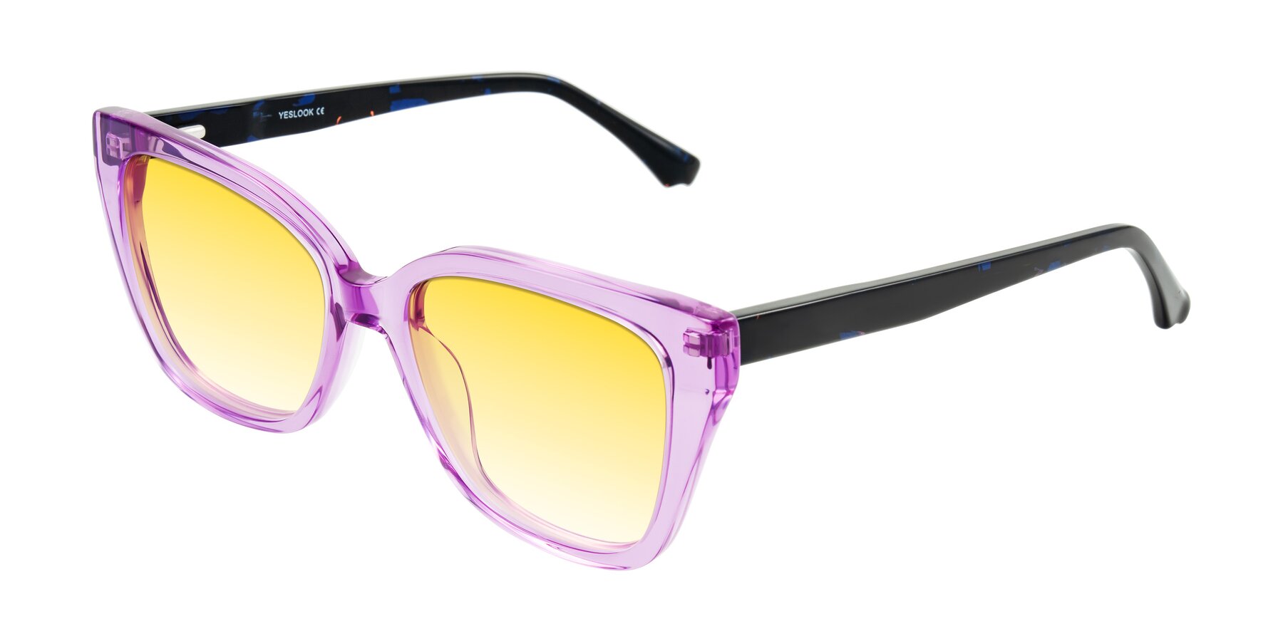 Angle of Kahlem in Violet with Yellow Gradient Lenses