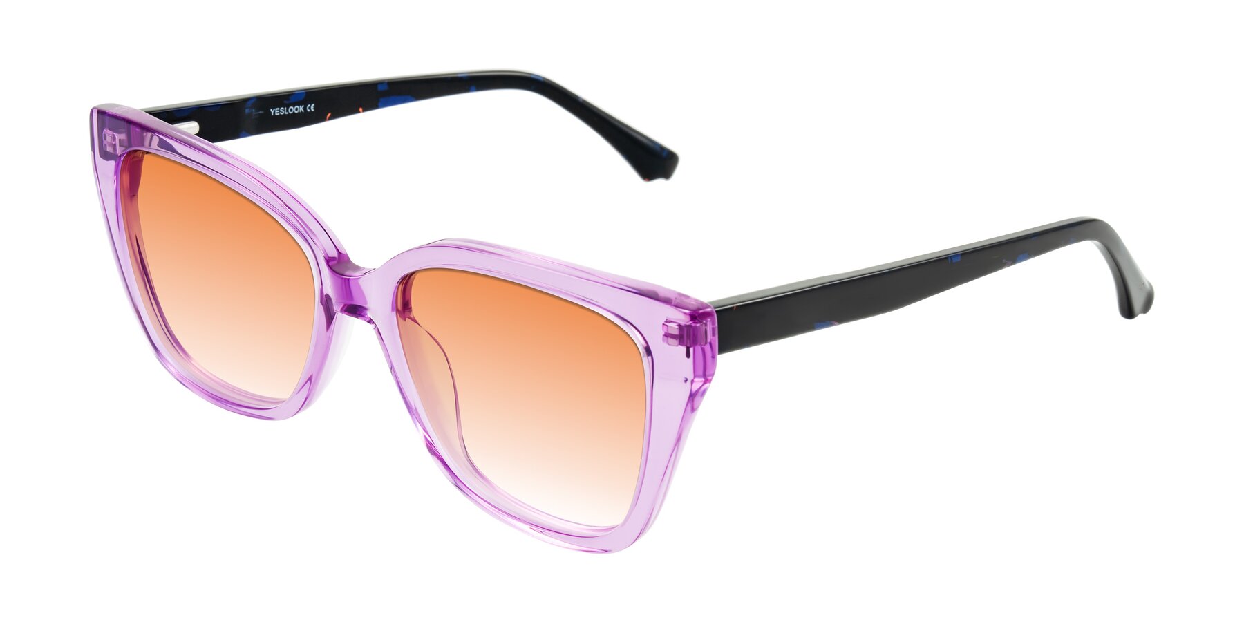 Angle of Kahlem in Violet with Orange Gradient Lenses