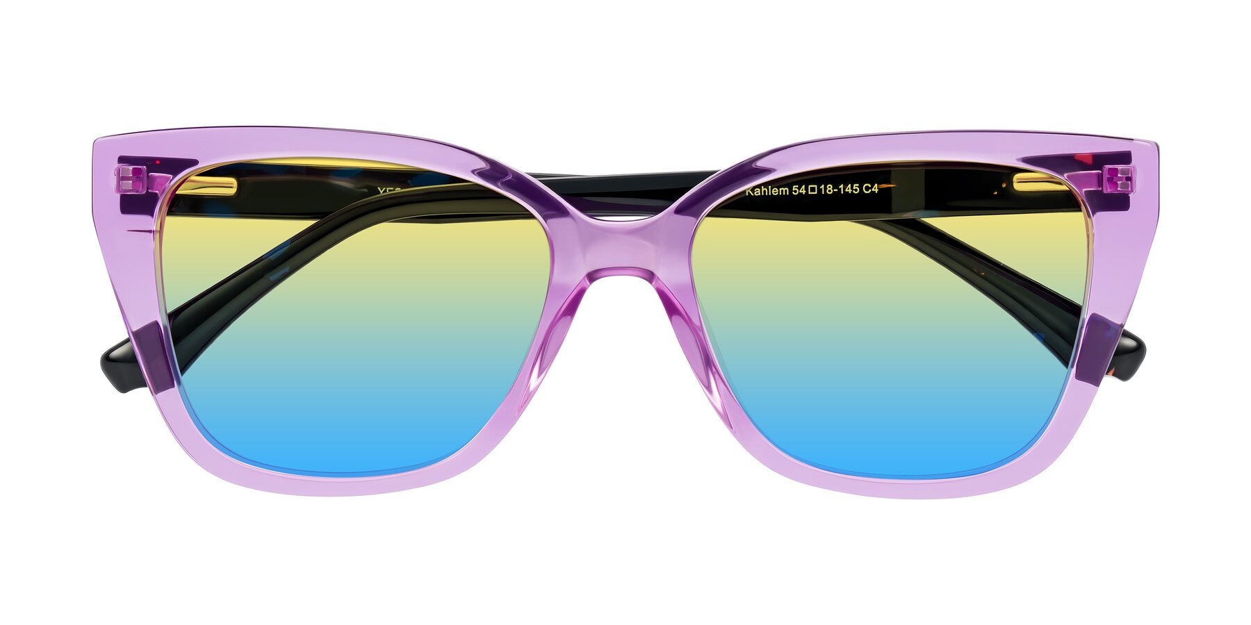Folded Front of Kahlem in Violet with Yellow / Blue Gradient Lenses