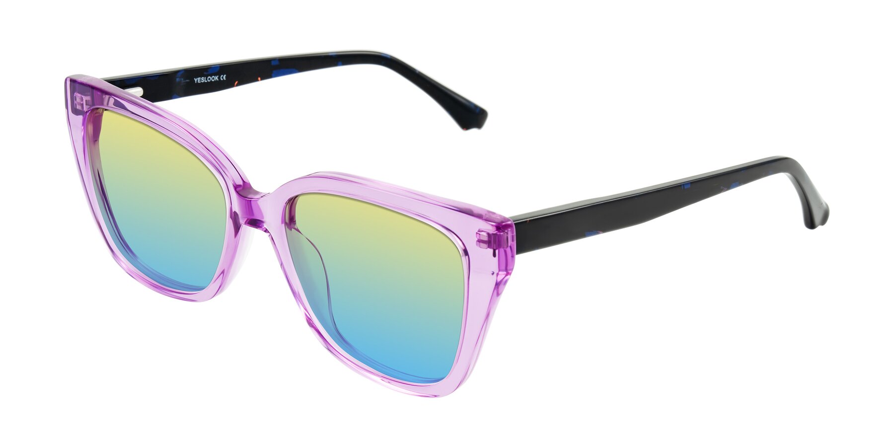 Angle of Kahlem in Violet with Yellow / Blue Gradient Lenses