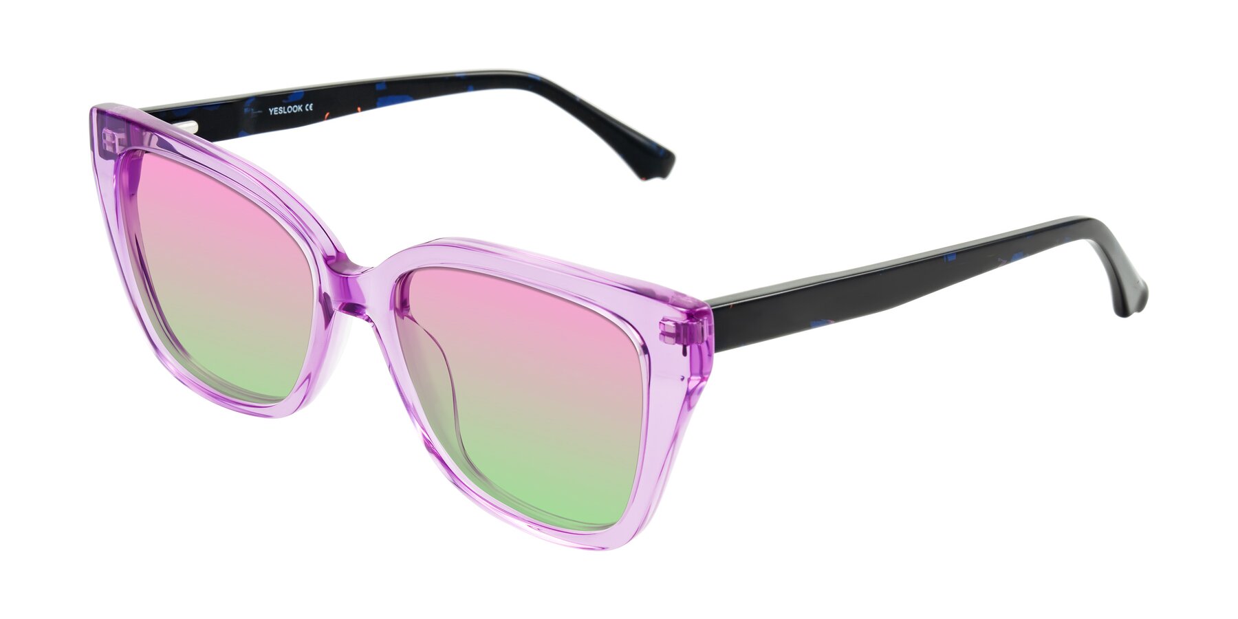 Angle of Kahlem in Violet with Pink / Green Gradient Lenses