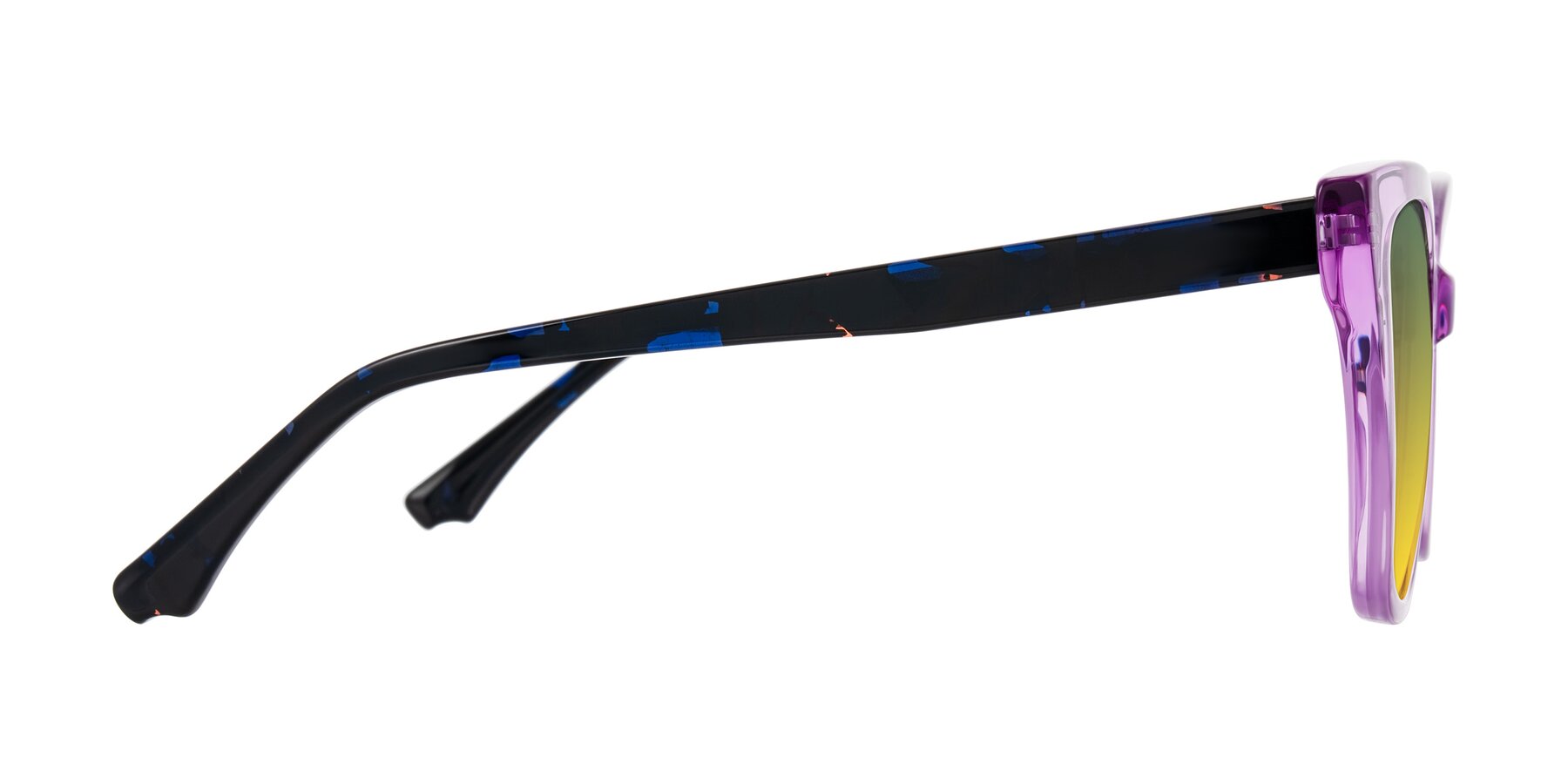 Side of Kahlem in Violet with Green / Yellow Gradient Lenses