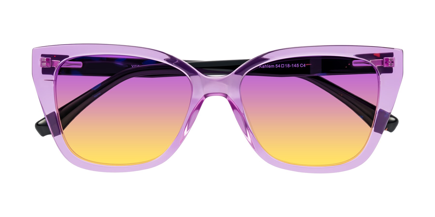 Folded Front of Kahlem in Violet with Purple / Yellow Gradient Lenses